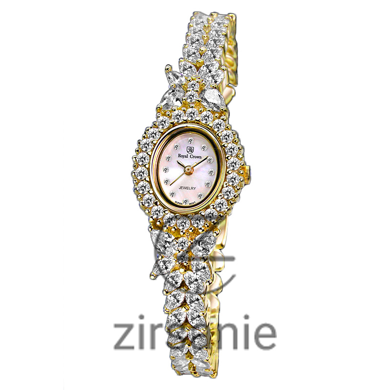 ساعت مچی زنانه رویال کرون تک دور بند Royal Crown Golden