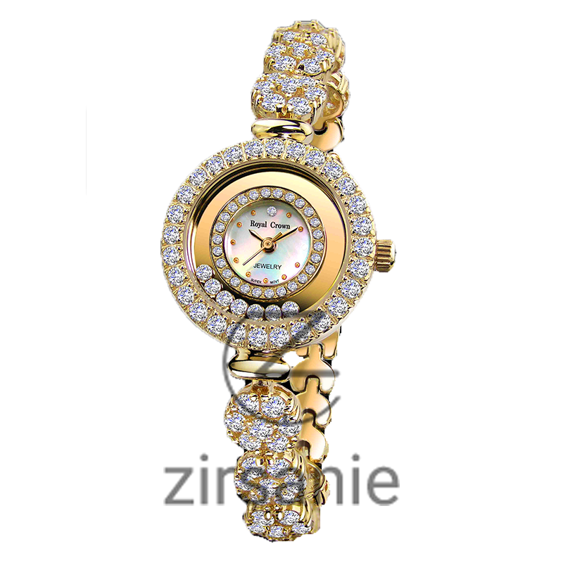 ساعت مچی زنانه رویال کرون دو دور بند Royal Crown White Golden